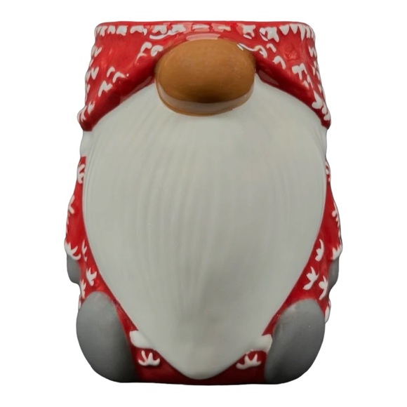 RARE Pottery Barn Christmas Festive Red Sweater GNOME Shaped Mug  13oz - Picture 5 of 6